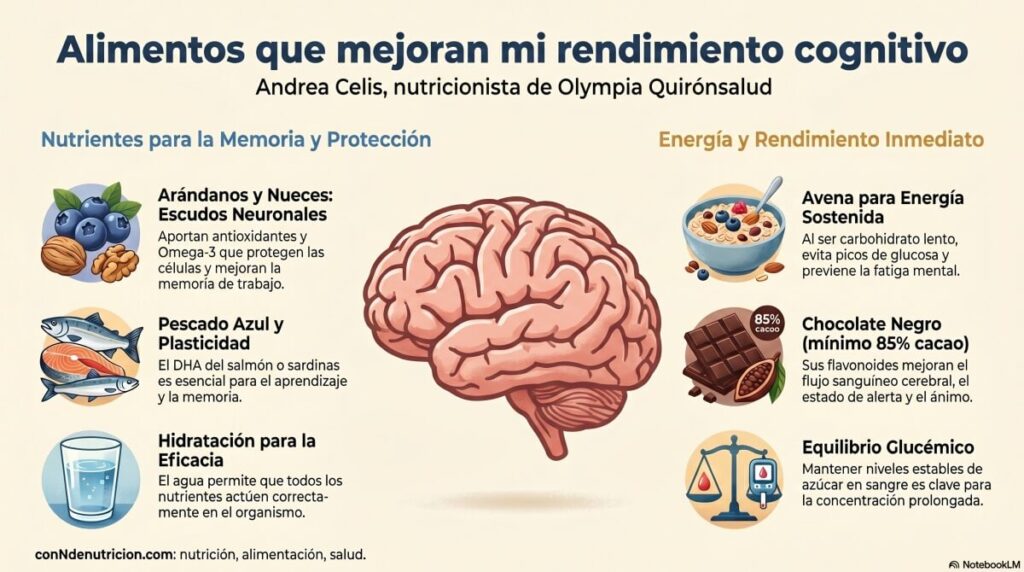 ¿Existen alimentos que mejoren mi rendimiento cognitivo? La respuesta es SÍ. La alimentación juega un papel importante en el rendimiento cognitivo. 
