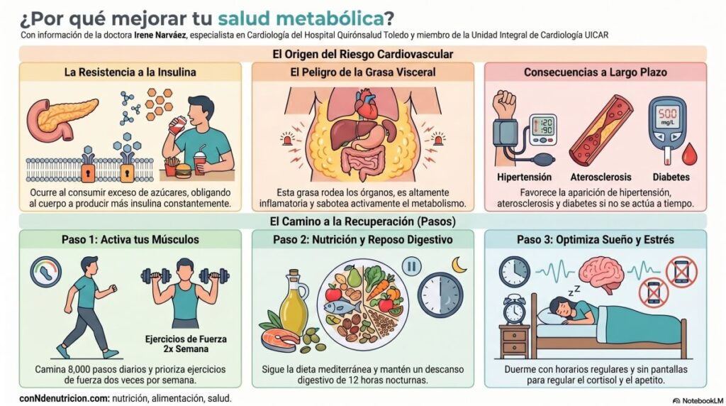¿Por qué debes mejorar tu salud metabólica? Buscamos respuesta profesional con la doctora Irene Narváez, especialista en Cardiología del Hospital Quirónsalud Toledo y miembro de la Unidad Integral de Cardiología-UICAR.