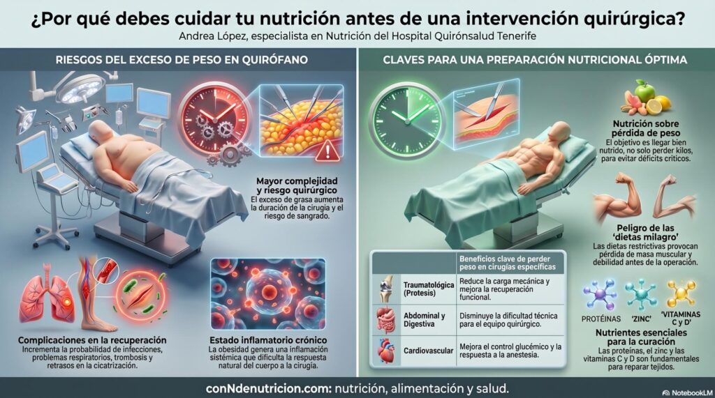 La optimización de la composición corporal y la reducción del exceso de tejido adiposo puede contribuir a reducir las complicaciones quirúrgicas y mejorar los resultados clínicos.